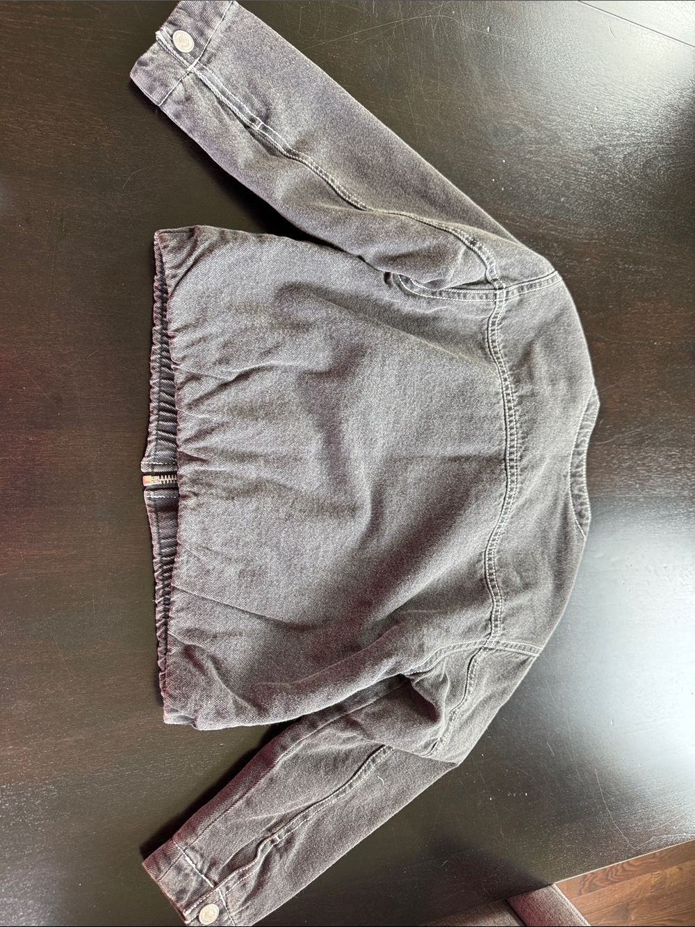 ZARA Kids Charcoal Gray Denim Zip Jacket - Picture 4 of 4